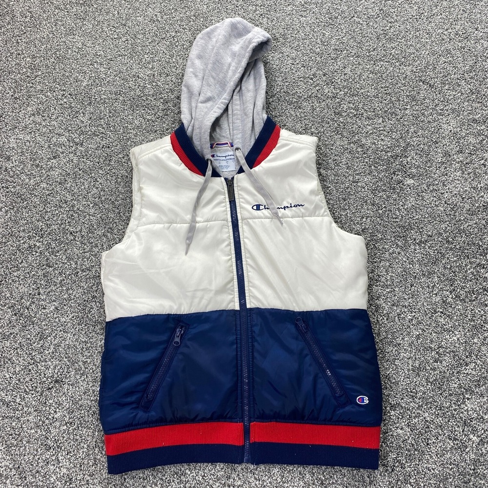Champion White and Blue Vest with Red Accents